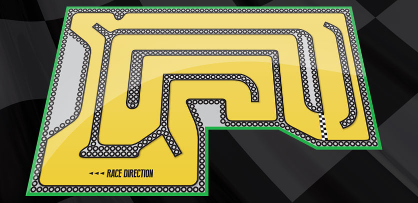 Track layout for racing go karts at lehigh valley grand prix