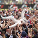 Formula 1 racer Lewis Hamilton wins the British grand prix at Silverstone circuit for fifth time