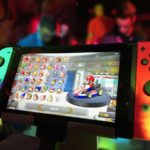 online gaming using a nintendo switch to play mario cart racing